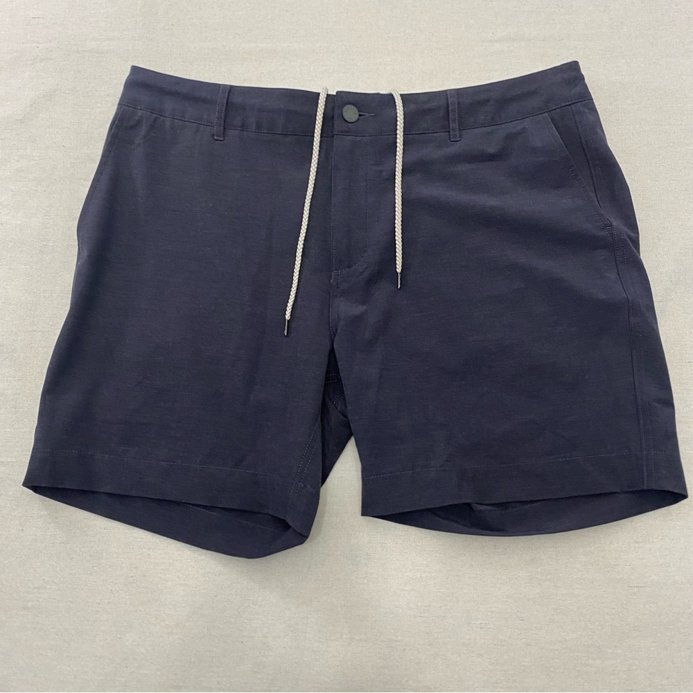 Faherty All Day 7" Shorts sz 38 Heathered Gray Performance Golf Chino Drawstring